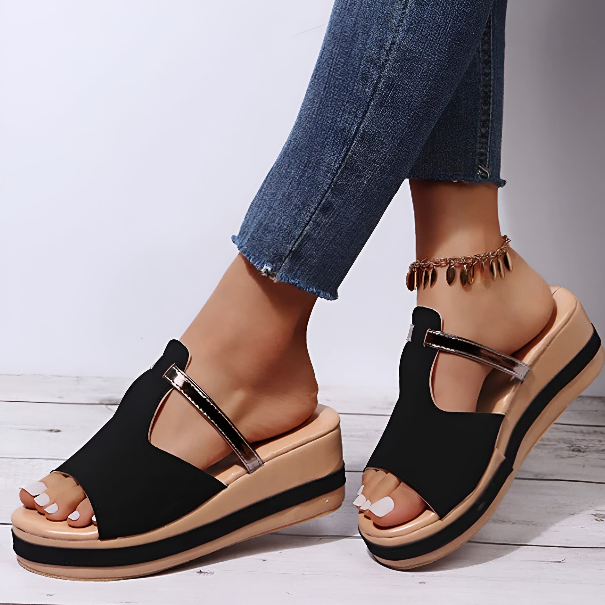 Damen Orthopädische Flache Leder Sandalen – Stilvolle Komfortsandalen main image 0