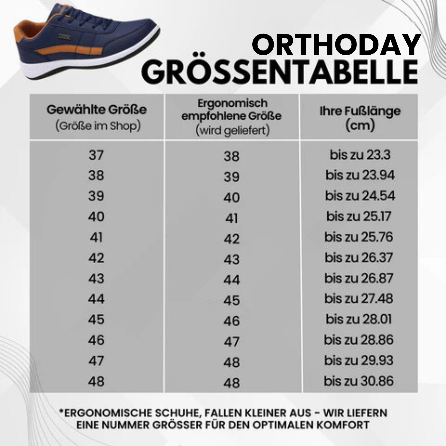 OrthoDay - ergonomische schmerzlindernde Komfortschuhe Unisex