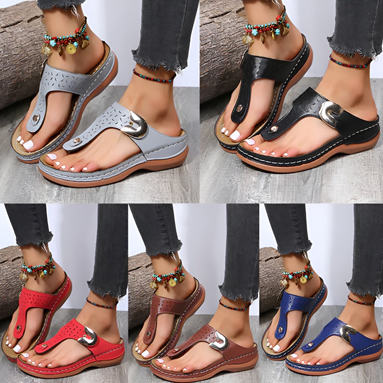 Damen Hausschuhe mit Orthopädischer Unterstützung – Keil-Design